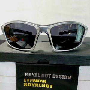 Unisex Polarized Wrap Sunglasses 61mm Sliver/Black 100%UV Protection Stylish